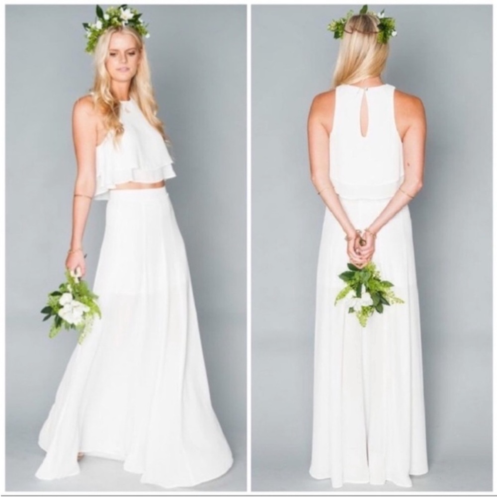 Show Me Your MuMu White Maxi Skirt Ballgown Wedding Princess Ariel